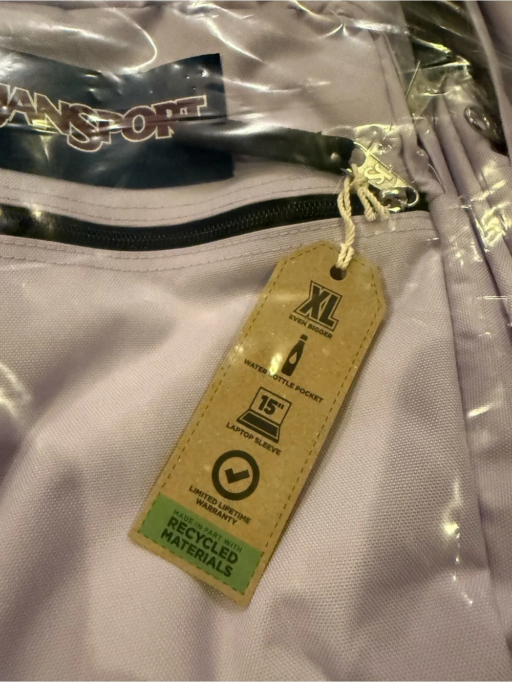 JanSport Big Student Backpack Pastel Lilac | NWT | 15” Laptop Sleeve